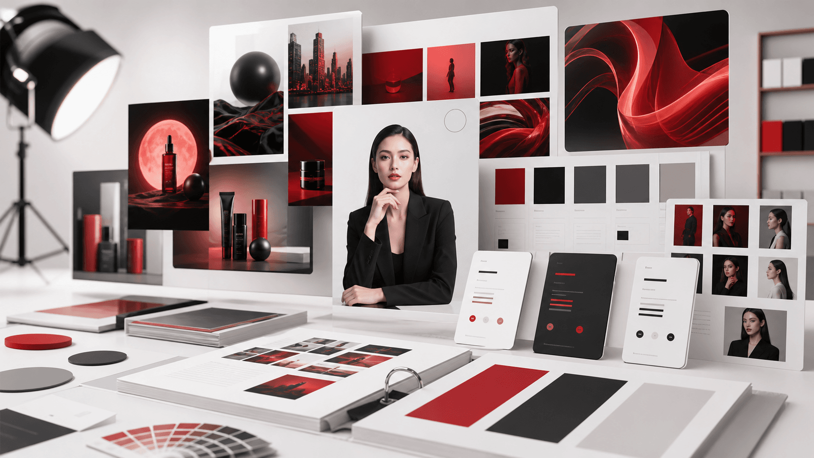 AI visual branding system moodboard