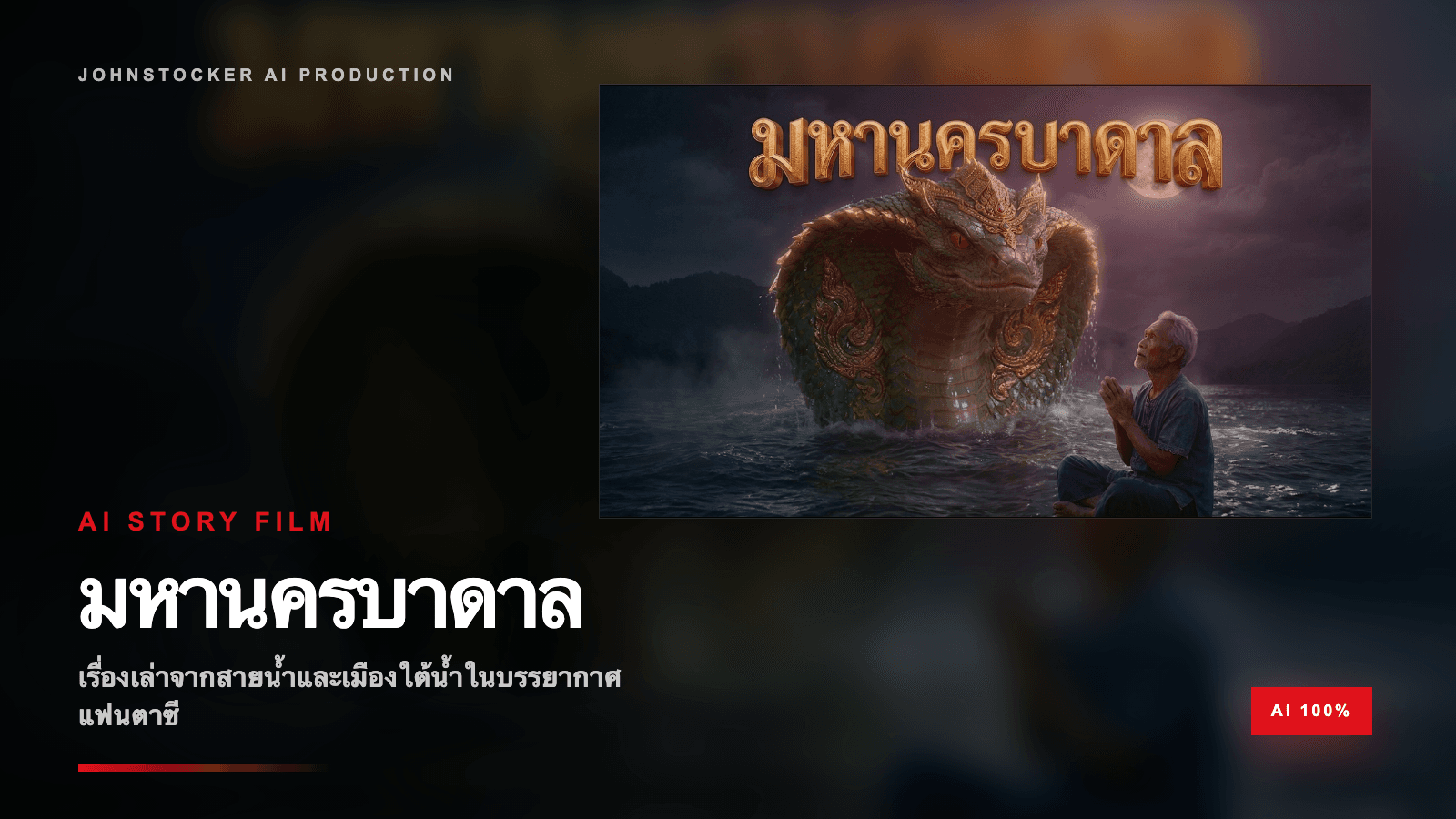 ตัวอย่าง AI 100% เรื่องเล่าจากสายน้ำ มหานครบาดาล
